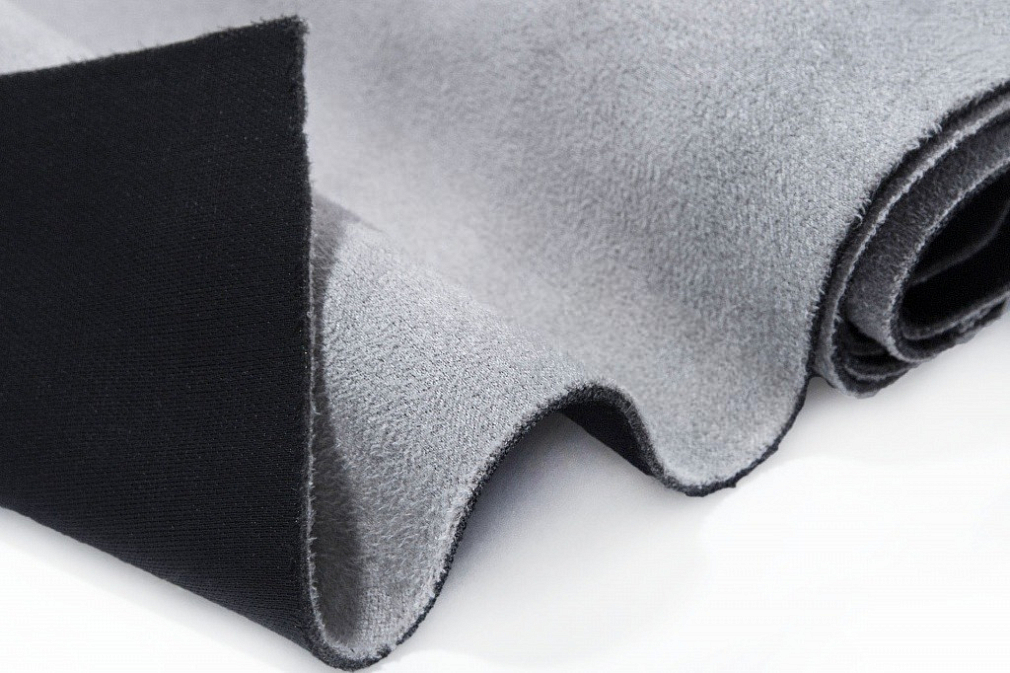 Алькантара на поролоне без клея серебро